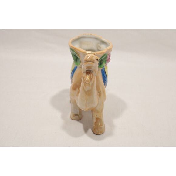 Vintage Lusterware Camel Figurine Small Planter Vase Ceramic Kitch MCM Japan - Picture 2 of 10